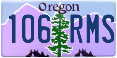 OR license plate 106RMS