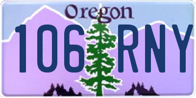 OR license plate 106RNY