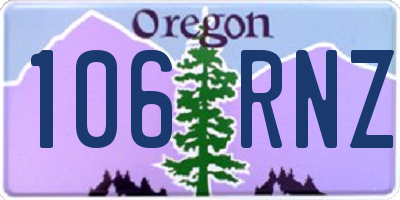 OR license plate 106RNZ