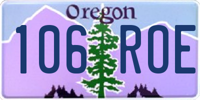 OR license plate 106ROE