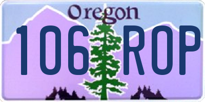 OR license plate 106ROP