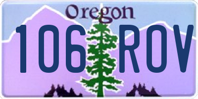 OR license plate 106ROV