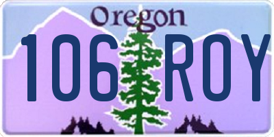 OR license plate 106ROY