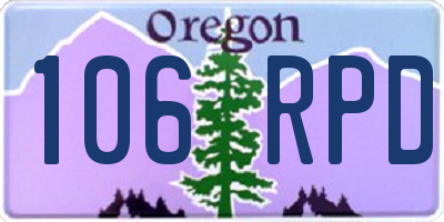 OR license plate 106RPD