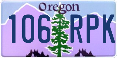 OR license plate 106RPK