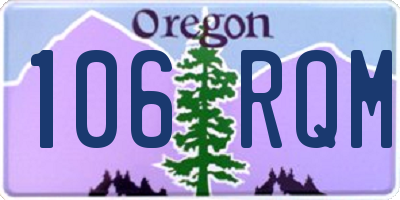 OR license plate 106RQM
