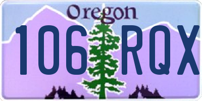 OR license plate 106RQX