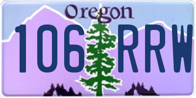 OR license plate 106RRW