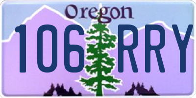 OR license plate 106RRY