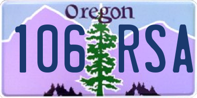 OR license plate 106RSA