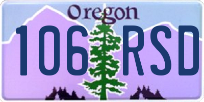 OR license plate 106RSD