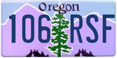 OR license plate 106RSF