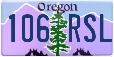OR license plate 106RSL