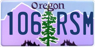 OR license plate 106RSM