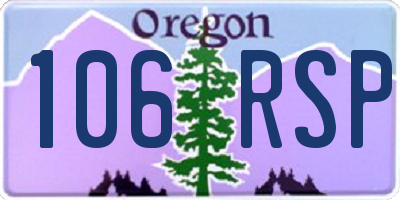OR license plate 106RSP