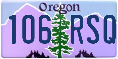 OR license plate 106RSQ