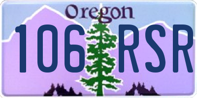 OR license plate 106RSR