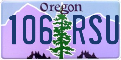 OR license plate 106RSU