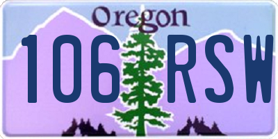 OR license plate 106RSW