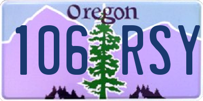 OR license plate 106RSY
