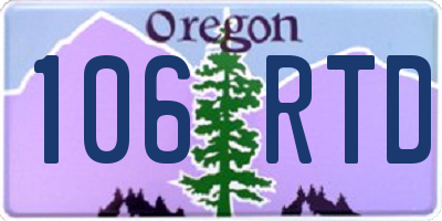 OR license plate 106RTD