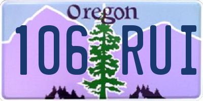 OR license plate 106RUI