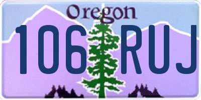 OR license plate 106RUJ