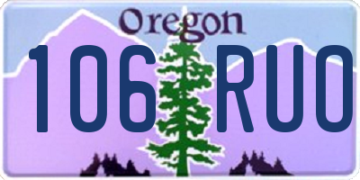 OR license plate 106RUO