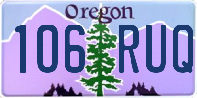 OR license plate 106RUQ