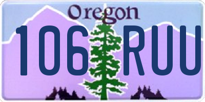 OR license plate 106RUU