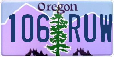 OR license plate 106RUW