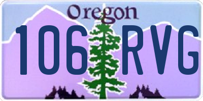 OR license plate 106RVG
