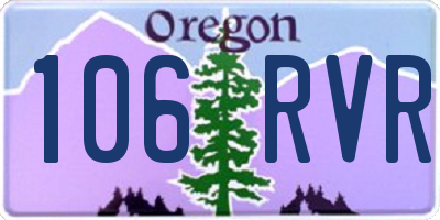 OR license plate 106RVR