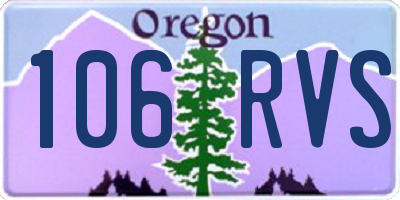 OR license plate 106RVS