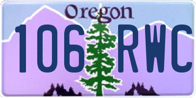 OR license plate 106RWC