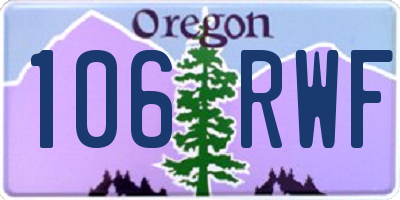 OR license plate 106RWF