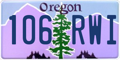 OR license plate 106RWI