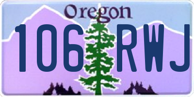 OR license plate 106RWJ