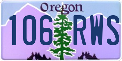 OR license plate 106RWS