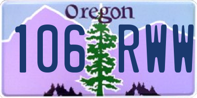 OR license plate 106RWW
