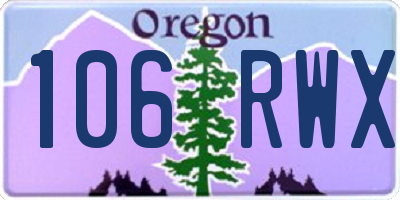 OR license plate 106RWX