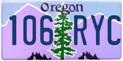 OR license plate 106RYC