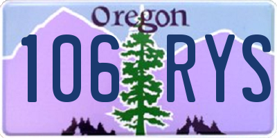 OR license plate 106RYS