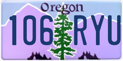 OR license plate 106RYU