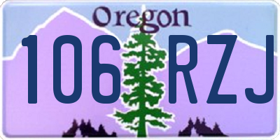 OR license plate 106RZJ