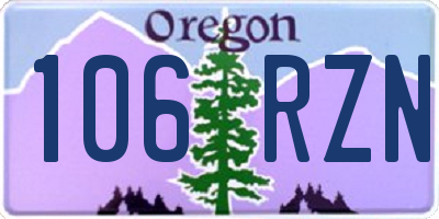 OR license plate 106RZN