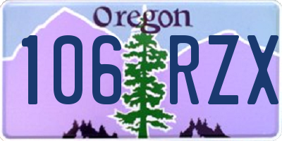 OR license plate 106RZX