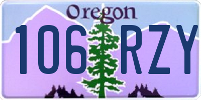 OR license plate 106RZY