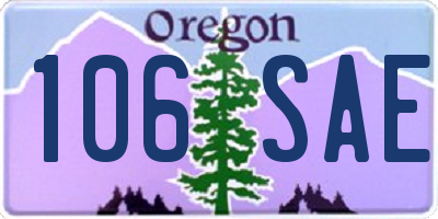 OR license plate 106SAE