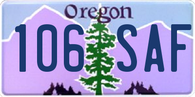 OR license plate 106SAF